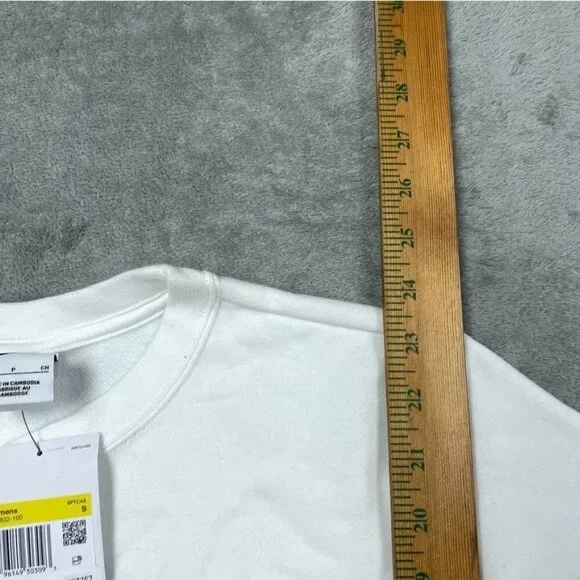 Nike Womens White Sweatshirt Logo Crewneck Small *flaw* d0973 - Picture 4 of 9